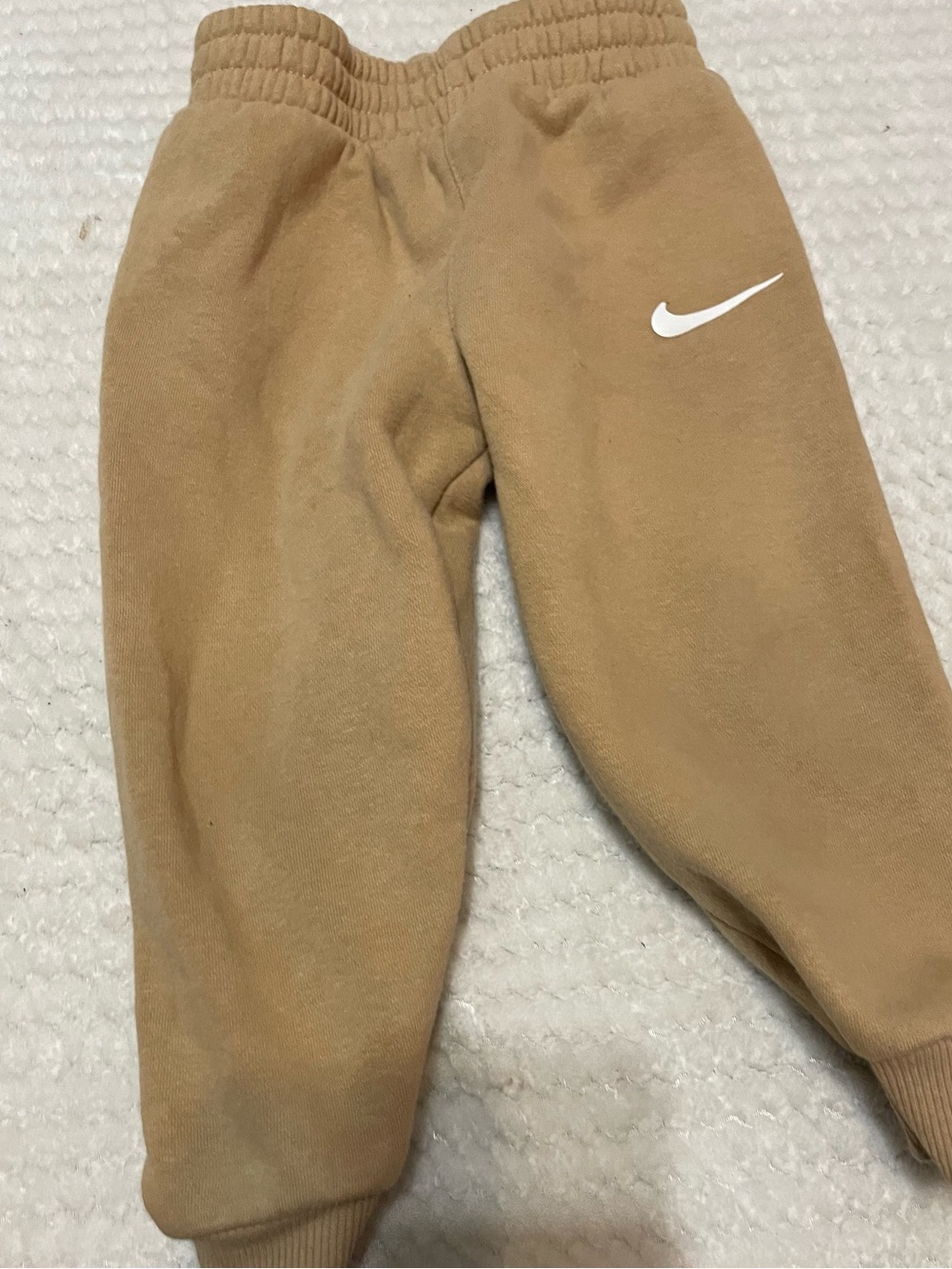 Nike Kids Tan Joggers with White Swoosh